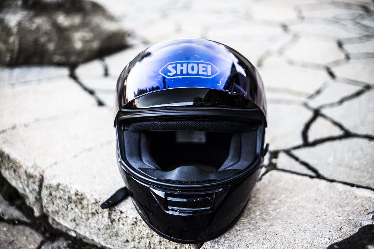 casco integrale blu