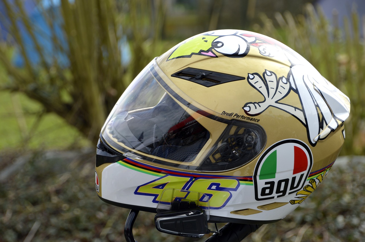 casco integrale blu