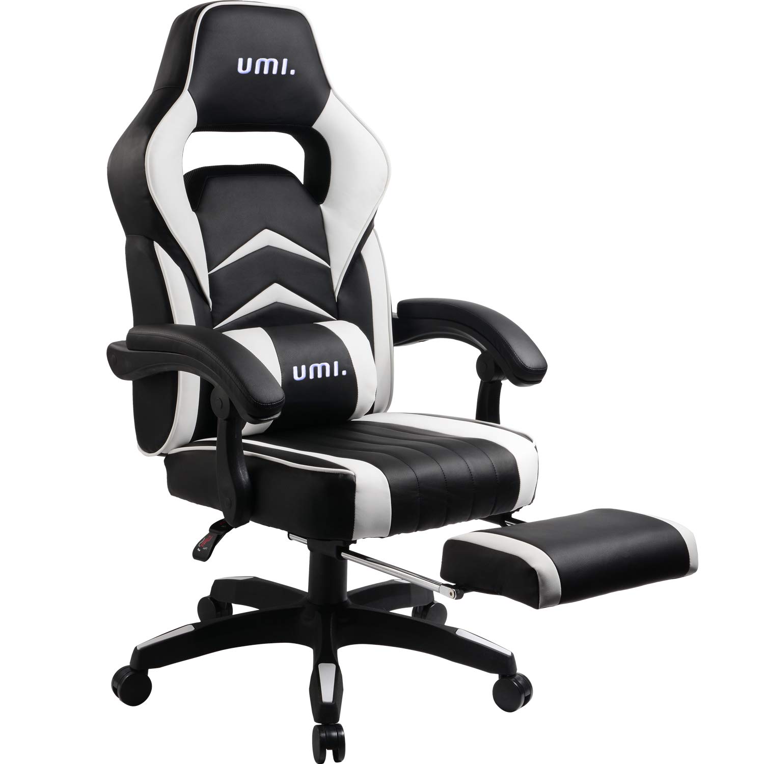 sedia da gaming nera e bianca
