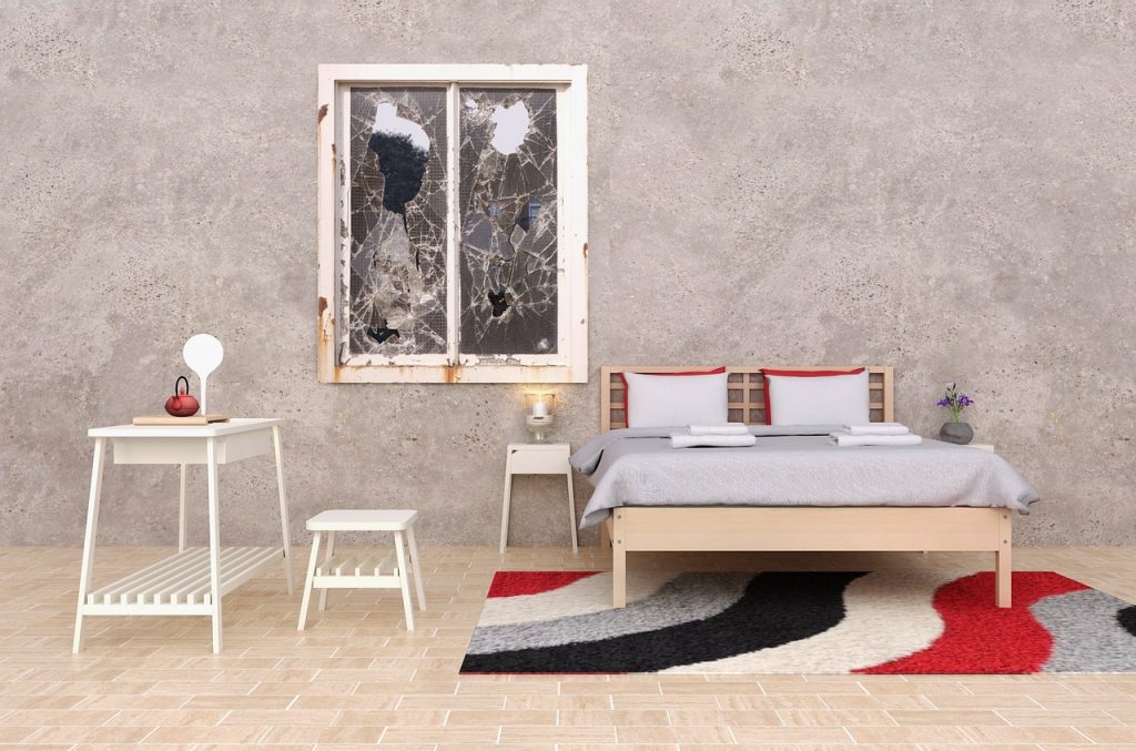 letto matrimoniale con struttura in legno